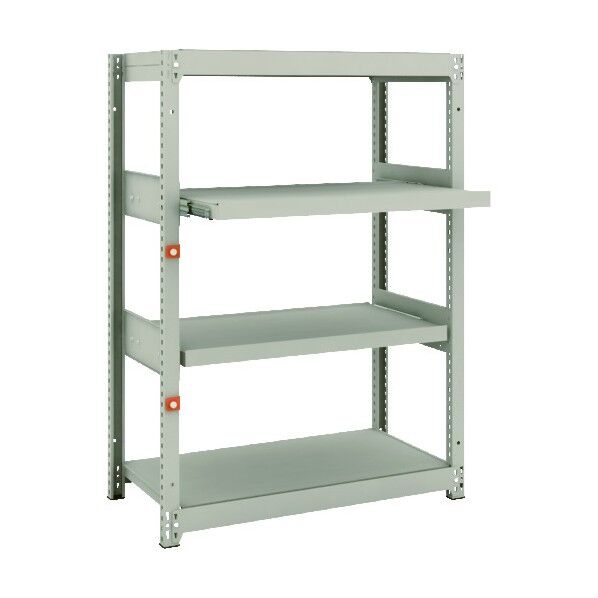 M1.5型軽中量ボルトレス棚 2段 スライド2段単体型