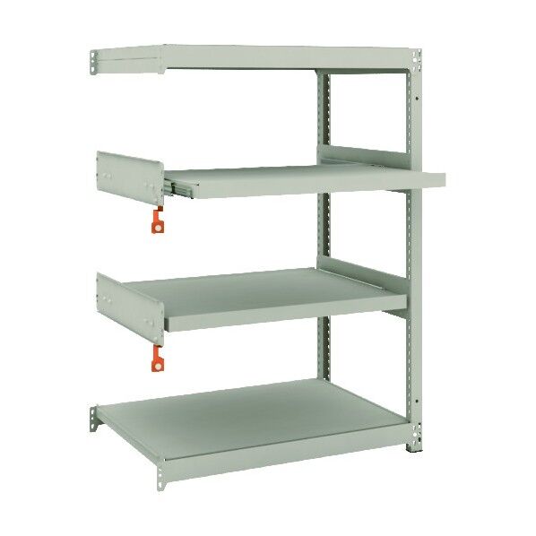 M1.5型軽中量ボルトレス棚 2段 スライド2段連結型