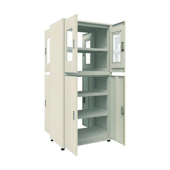 M3型中量ボルトレス棚 パネル・扉付 単体型上部アクリル4枚扉