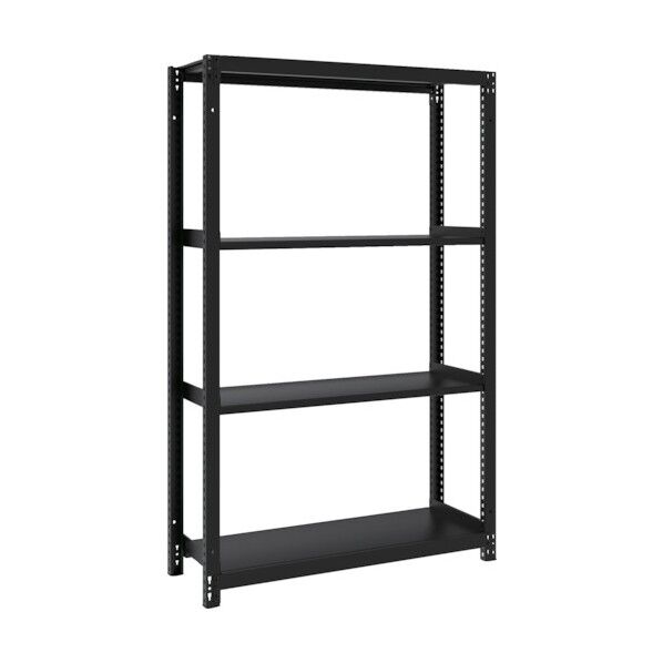 M1型ボルトレス軽量棚900X320XH1500 4段 サテンブラック M1-5334-SB 1点