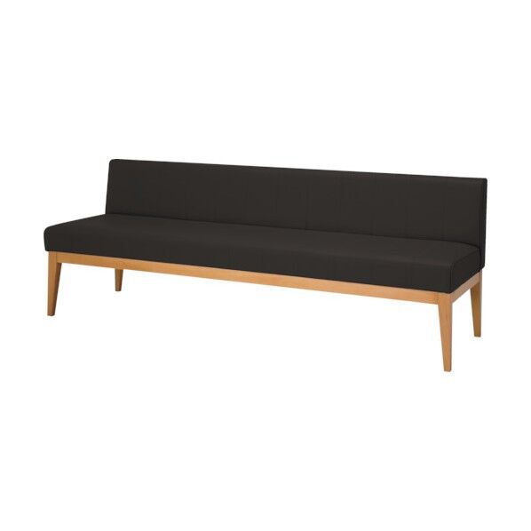 木脚ロビーチェア 3人用背付 ブラック MBC-1818WD58-BK 1点