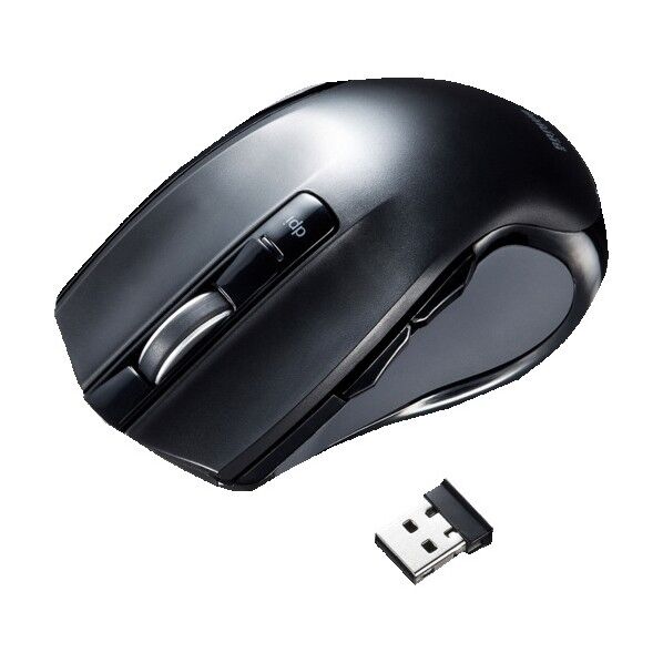 ワイヤレスブルーLEDマウス(ブラック) MA-WBL38BK 1点