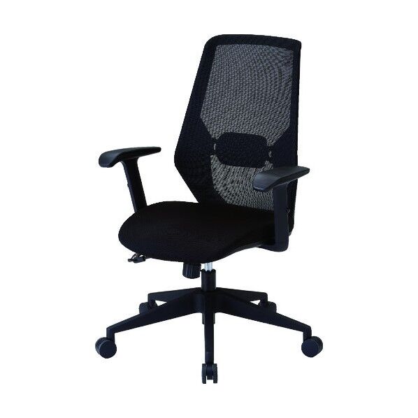 メッシュハイバックチェアVIENTO 肘付 ブラック MCH-A-BK 1脚