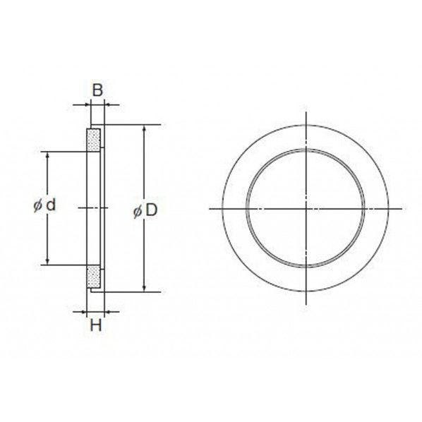 THK フェルトシール 主要寸法 d40xD60xB5xH6(mm) FLM40 1個...
