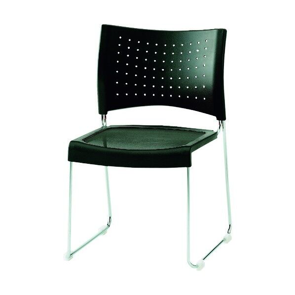 スタッキングチェア メッキ脚 背・座部PP樹脂