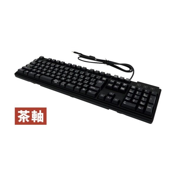 Cherryメカニカルキースイッチ採用 日本語109キー 「茶軸」採用 メカニカルキーボード OWL-KB109CBR2-BK 1個