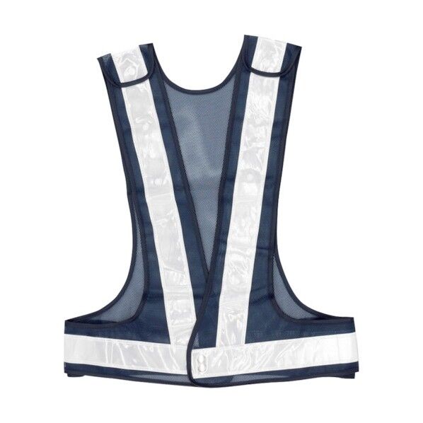 3段階調整安全ベスト 5cm幅 紺メッシュ×白反射材 OK5551 1着