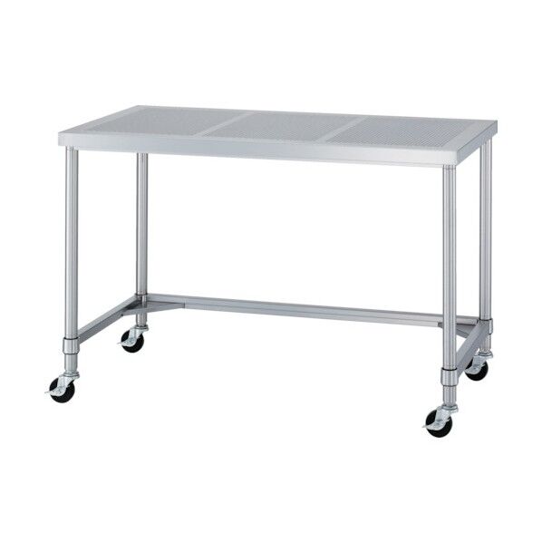 ステンレス作業台パンチング天板三方枠キャスター付 PATNC-12060 1