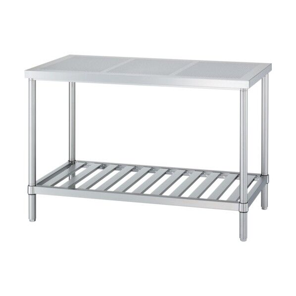 ステンレス作業台パンチング天板スノコ棚 間口900×奥行750×高さ800 PWSN- 9075 1点