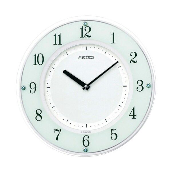 薄型ソーラー電波掛時計 木枠 397 x 71 x 402 mm SF505W 1