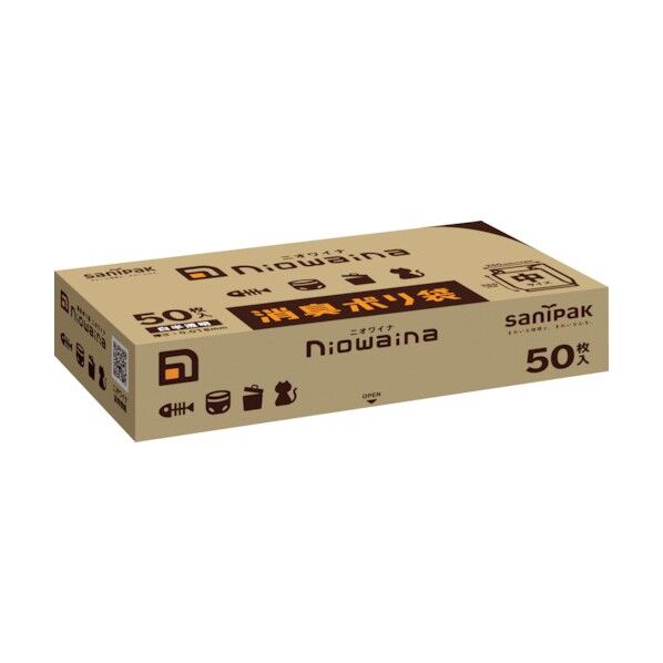 日本サニパック ニオワイナ消臭袋箱タイプ白半透明 中 SS03 50枚