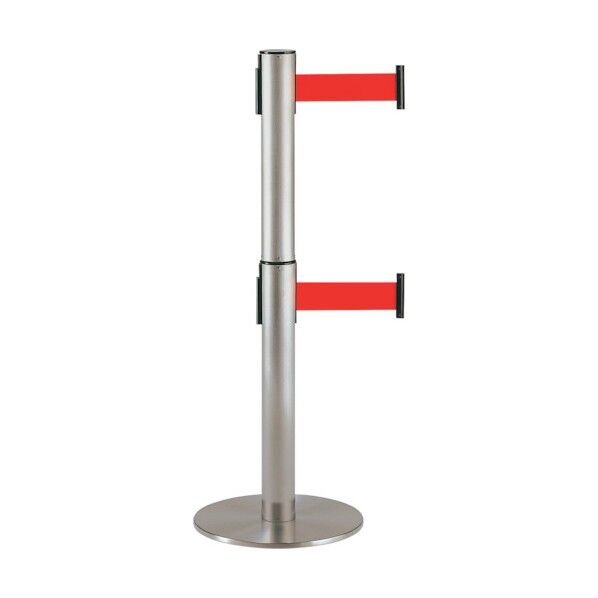 テラモト 2段式ベルトパーテーション シグナルレッド SU-661-620-2 1点