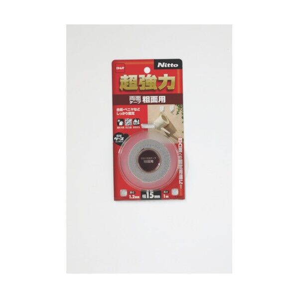 ニトムズ 超強力両面テープ 粗面用 15mm×1m T4590 1巻...