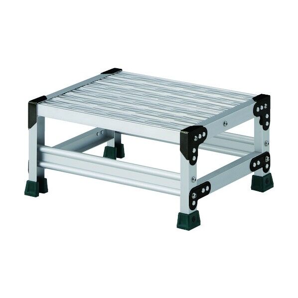 作業用踏台 アルミ製・グレーチング仕様 SUS金具 1段 高サ0.5m 天板500×400