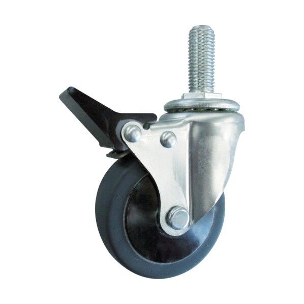 ねじ込み式省音キャスター(エラストマー車) 自在ストッパー付