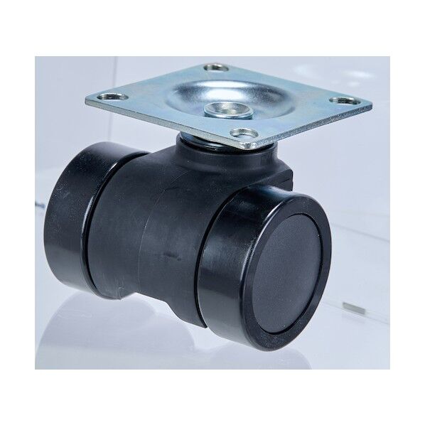 重荷重用低床型 双輪キャスターダブルベアリング ナイロン車