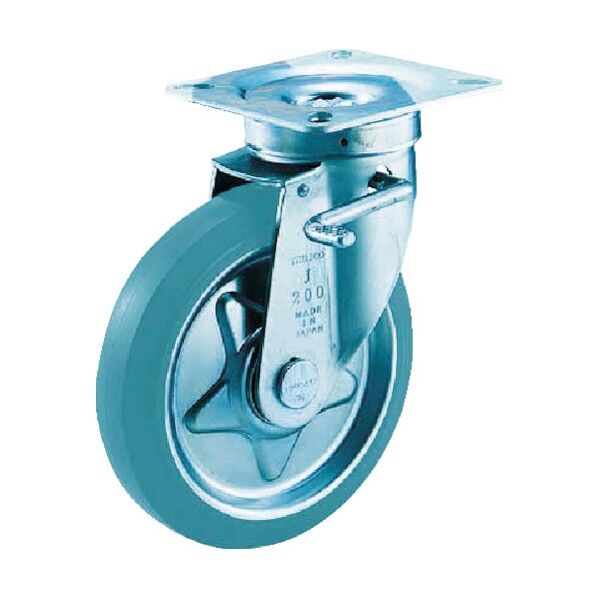 グレーゴムキャスター(タイヤ痕レスタイプ) 自在ダブルストッパー付