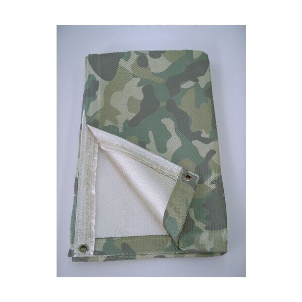 スパッタシート シリカクロス迷彩柄 汎用タイプ(コーティングなし・ハトメ付)