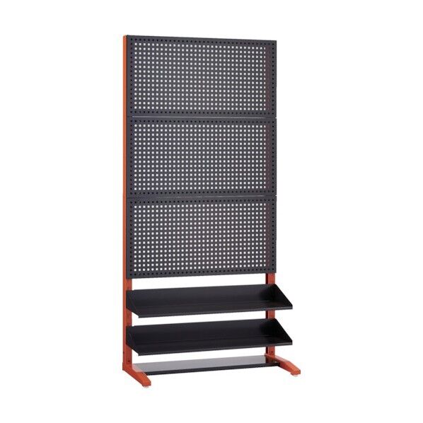 UPR型パンチングラック 棚板2段付 黒オレンジ
