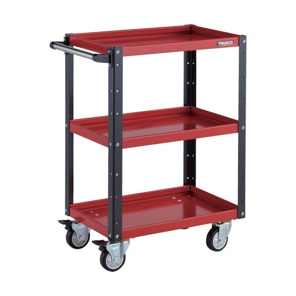 イーグルワゴン 600X400XH880 4輪自在 ウレタン車輪 レッド/ブラック EGW-963UJ-RBK 1点