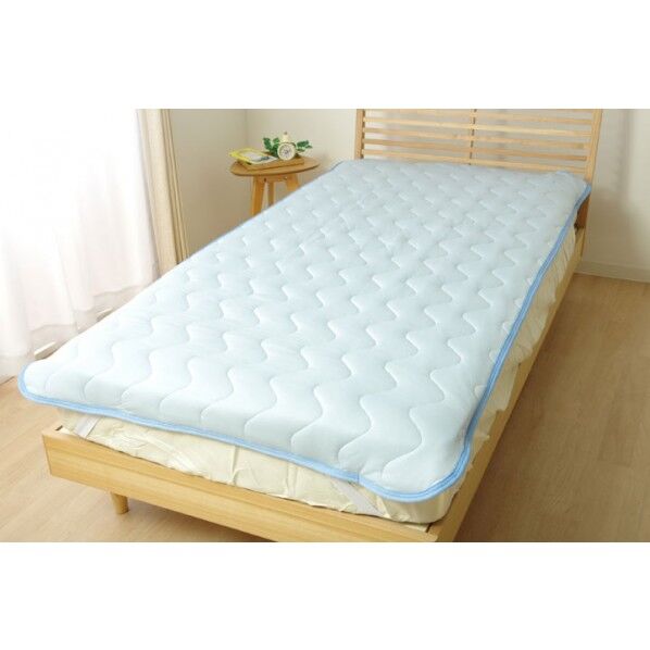 モコ 敷パッド ブルー 100×205cm 1563039 1枚
