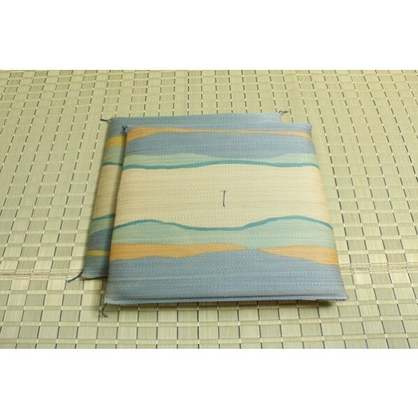 利休 捺染返し座布団2枚組 ブルー 55×55cm×2P 3103910 1枚