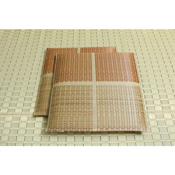 フブキ 織込千鳥座布団2枚組 ブラウン 55×55cm×2P 3127810 2枚