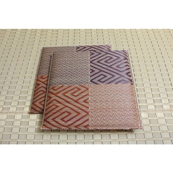 五風 織込千鳥座布団 ブラウン 55×55cm×2P 3127910 2枚組