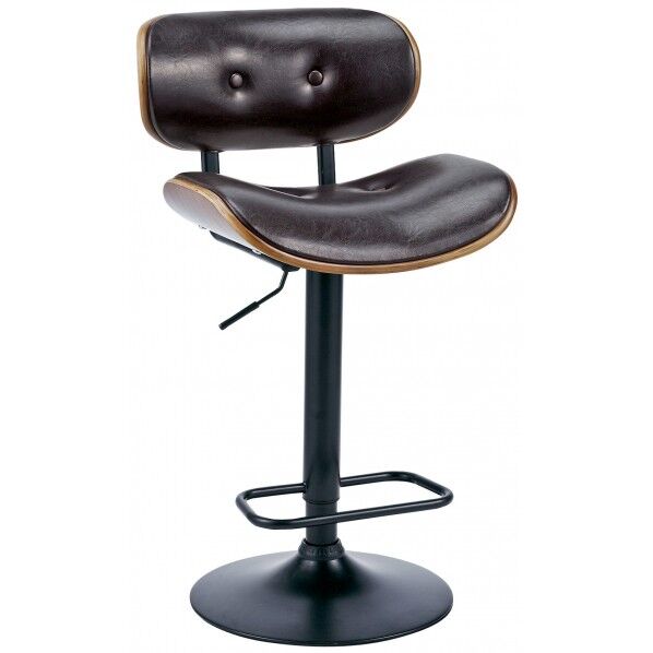 シックな曲げ木+レザーバーチェア ダークブラウン KNC-G668 1個