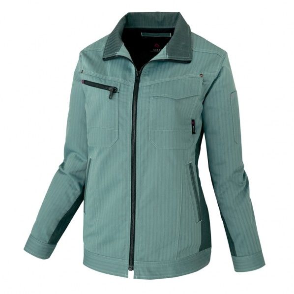 アジト ペンタスヘリンボーン レディース長袖サマーブルゾン 027ターコイズ(在庫限り) S 30640 1枚