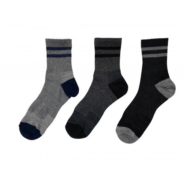 10倍破れにくい靴下 ライン サポート付 先丸 レギュラー丈 カラーアソート 24cm ~ 26cm 586-220-25-00 3足