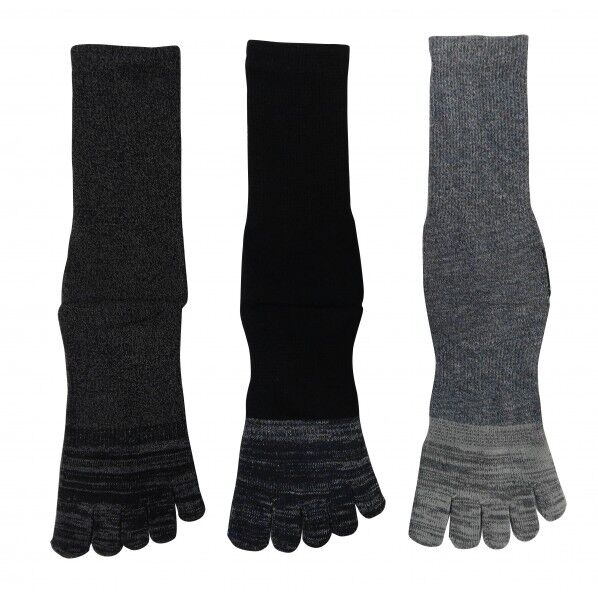 10倍破れにくい靴下 切替ダーク CS サポート付 5本指 レギュラー丈 カラーアソート 24cm ~ 26cm 589-221-25-00 3足