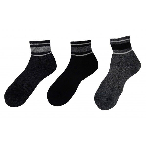 10倍破れにくい靴下 切替 サポート付 底パイル 先丸 ショート丈 カラーアソート 24cm ~ 26cm 581-211-25-00 3足