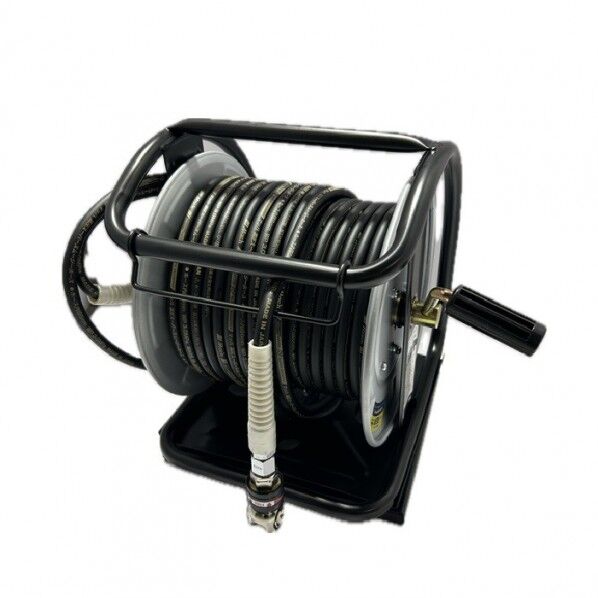 高圧用C型ドラム 回転台付き スチール製 オートロックスウィングカプラ ブラック 30m GHDAL-530TC 1台