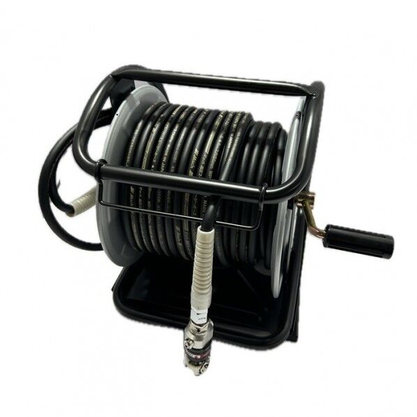 高圧用C型ドラム 回転台付き スチール製 オートロック・スウィングダスターソケット ブラック 30m GHDALB-530TC 1台