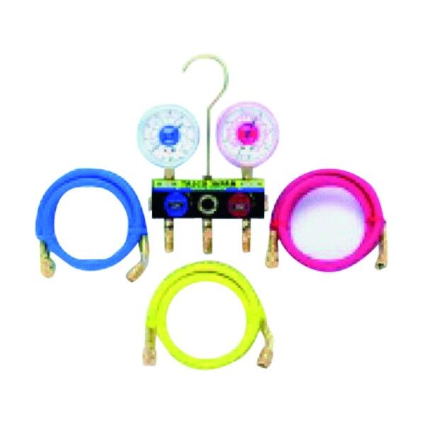 サイトグラス付ゲージマニホールドキット(R22、R12、R502) TA120TH-2 1