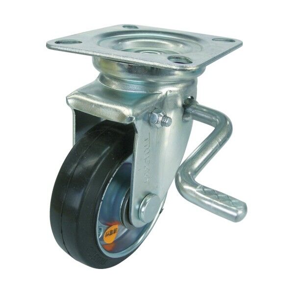 導電性キャスター(プレス製ゴム車) 自在ダブルストッパー付