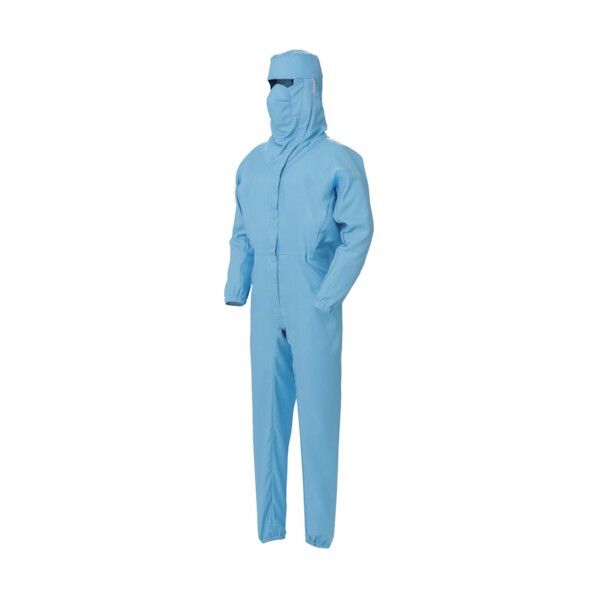 クリーンウェア フード・マスク一体型 つなぎ服 ブルー S VEYS140-B-S 1点