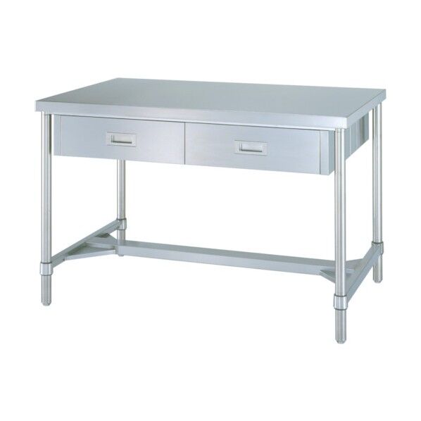 ステンレス作業台両面引出付H枠 間口1800×奥行750×高さ800 WDWHN-18075 1点
