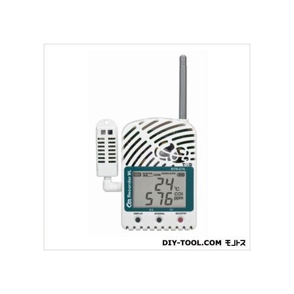 データロガー/CO2/温度.湿度 H 96 mm x W 66 mm x D 46 mm、アンテナ長 60 mm RTR-576 1台