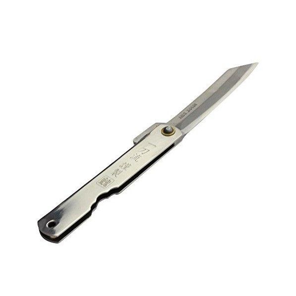 一刀流謹製肥後小刀 ステン割込 ステンミラー柄 大 11cm×2cm×0.9cm 018381 1丁