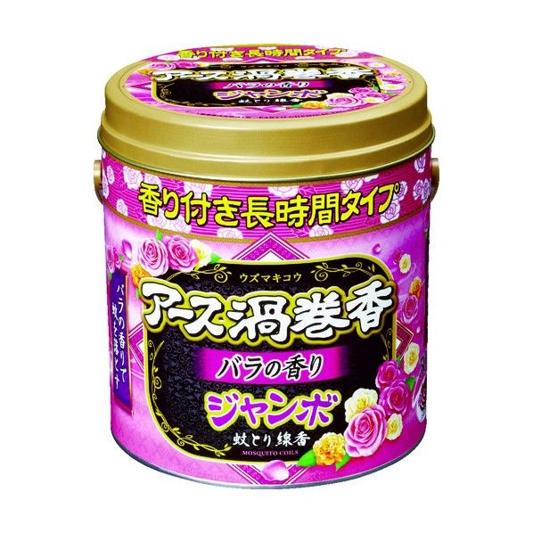 アース 渦巻香 バラの香りジャンボ50巻缶入