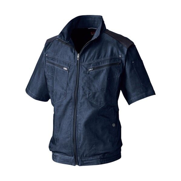 快適ウェア 半袖ブルゾン(ストレッチ) 8L インディゴ V9507-8L-76 1点