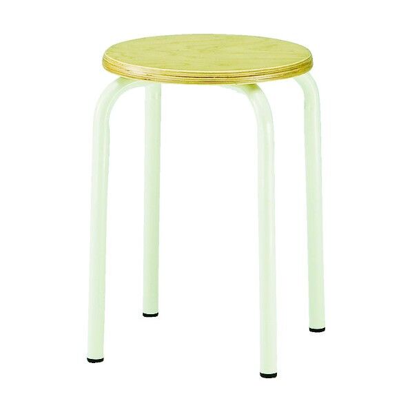 丸イス木製座・塗装脚Φ420XH450木目