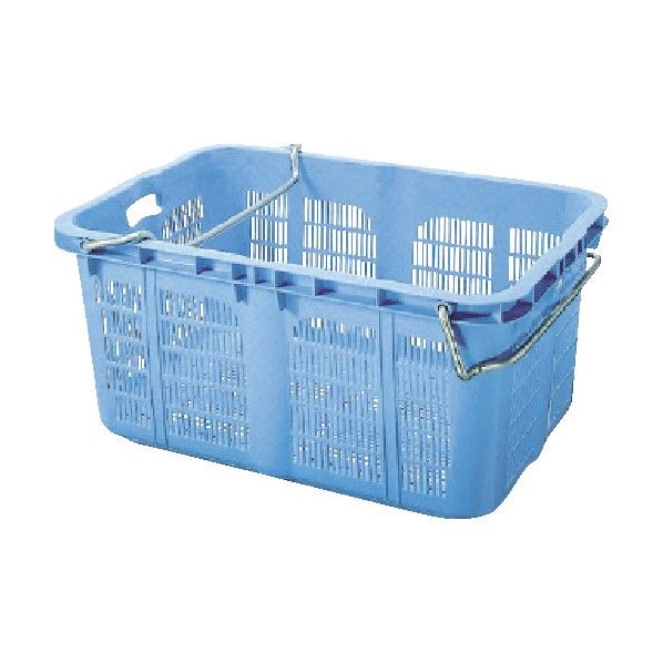 積水 BK型コンテナ(バスケット型) BK-120H(ハンドル付) 青 B AKV79 1点