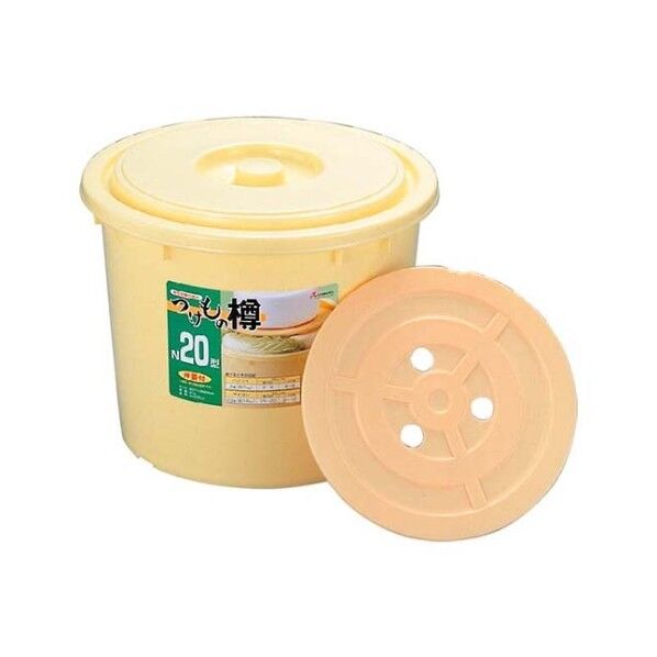 ポリエチレン つけもの樽 S40型(押し蓋付) 47300 61-6577-73 1点