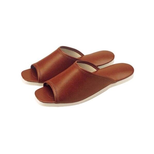 スリッパ(白薄底)前あきタイプ No013L ブラウン(04) 984400 61-6727-04 1点