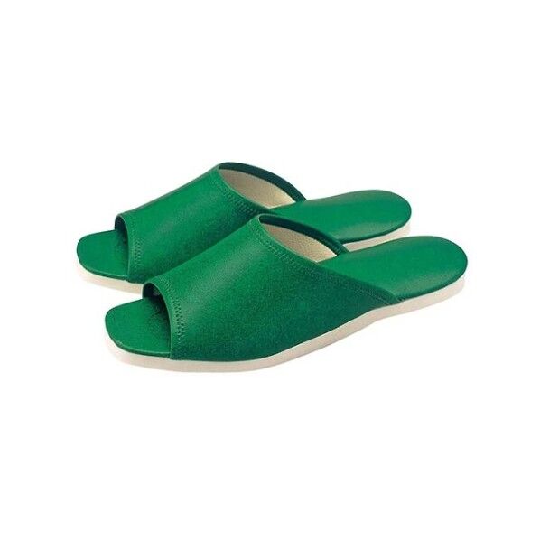 スリッパ(白薄底)前あきタイプ No013L グリーン(010) 983700 61-6727-02 1点