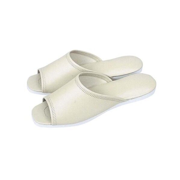 スリッパ(白薄底)前あき S-322L アイボリー(112) 7624110 61-6726-81 1点