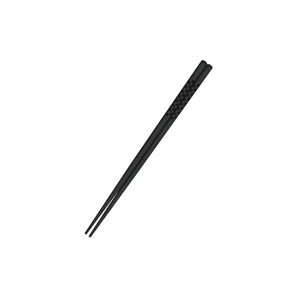 市松柄 四角箸 22.5cm 黒(G-PET製) 1120730 61-6769-76 1点